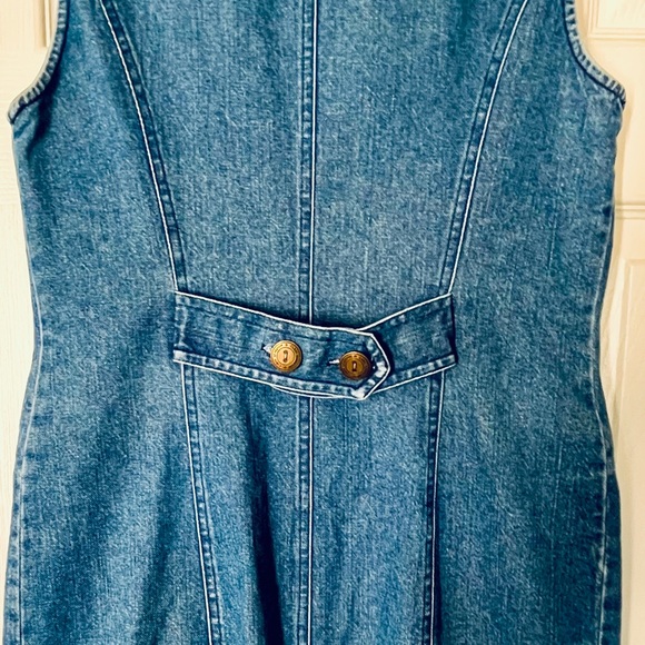 80s Mini Zip Up Denim Dress 4P - Picture 6 of 15